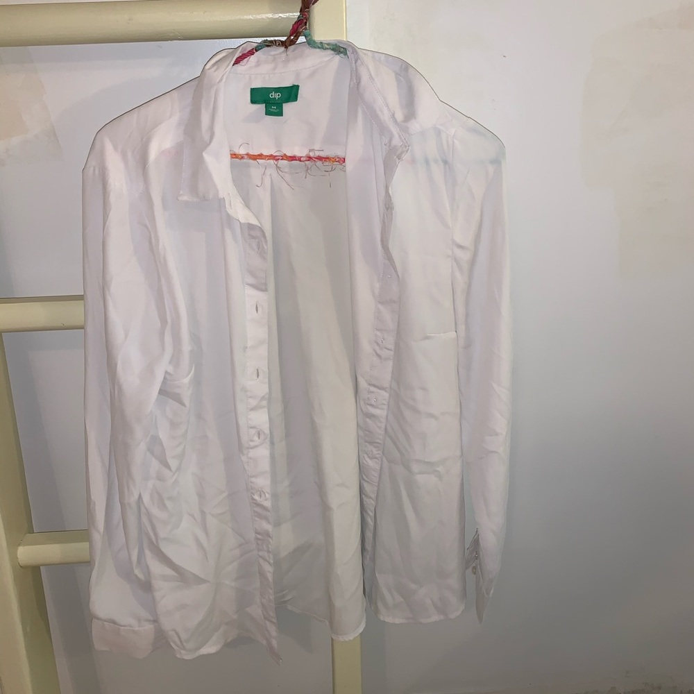 White button up blouse